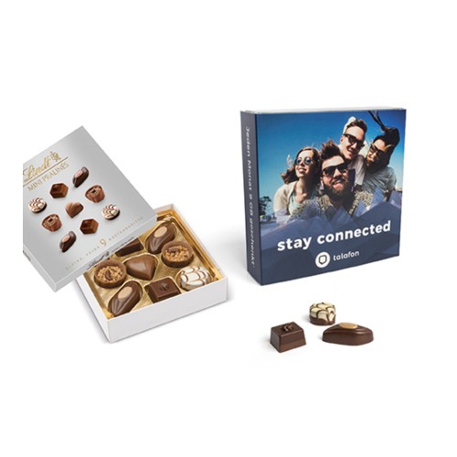 Lindt Mini Pralinés im Werbeschuber