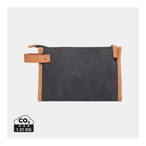 VINGA Bosler GRS recycled canvas toiletry bag, black