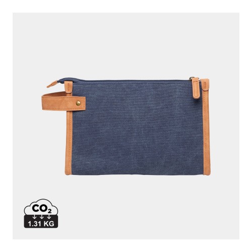 VINGA Bosler Kulturbeutel aus GRS recyceltem Canvas, navy blau VINGA Bosler Kulturbeutel aus GRS recyceltem Canvas, navy blau