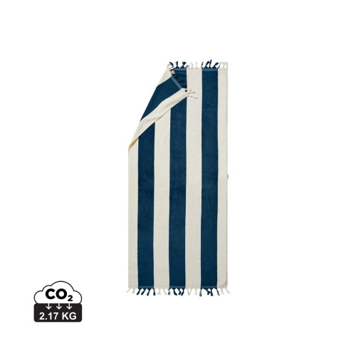 VINGA Valmer Strandtuch 450gr/m². navy blau, beige VINGA Valmer Strandtuch 450gr/m². navy blau, beige