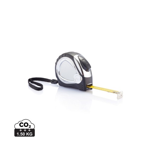 Chrome plated auto stop tape measure, black