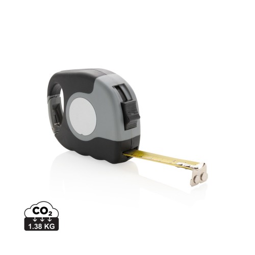 Measuring tape with carabiner. grey, black
