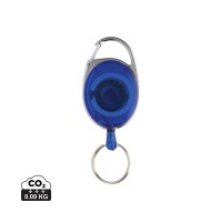 Roller clip sleutelhanger gemaakt van RCS gerecycled plastic, blauw