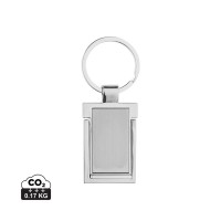RSC sleutelhanger gerecycled zinc alloy met telefoon stand, zilver