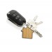 RCS huissleutelhanger van gerecycled zinc alloy met bamboe. zilver, bruin