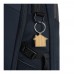 RCS huissleutelhanger van gerecycled zinc alloy met bamboe. zilver, bruin