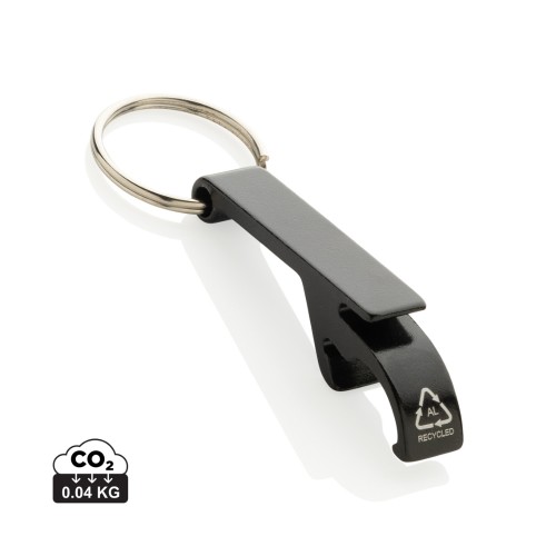 RCS recycled aluminum bottle and can opener, black