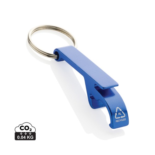 RCS recycled aluminum bottle and can opener, blue