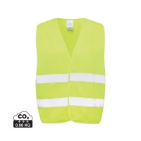 GRS recycled PET high-visibility safety vest, yellow