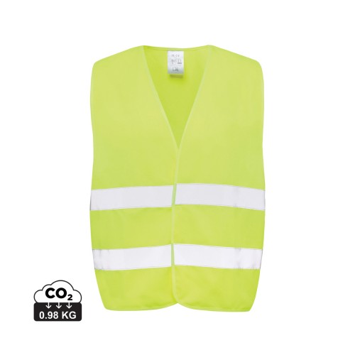 GRS recycled PET high-visibility safety vest, yellow