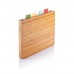 Cutting board with 4pcs hygienic boards, brown