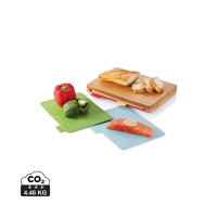 Cutting board with 4pcs hygienic boards, brown