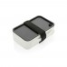 GRS recycled PP lunch box with spork, white