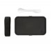 GRS recycled PP lunch box with spork, white