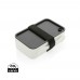 GRS recycled PP lunch box with spork, white