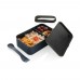 GRS recycled PP lunch box with spork, navy