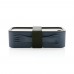 GRS recycled PP lunch box with spork, navy