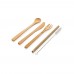 Reusable bamboo travel cutlery set, white