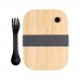 Glass lunchbox with bamboo lid, transparent