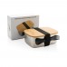 Stainless Steel Lunchbox mit Bambus-Deckel und Göffel, silber Stainless Steel Lunchbox mit Bambus-Deckel und Göffel, silber