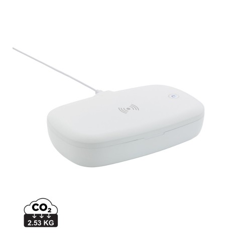 UV-C steriliser box with 5W wireless charger, white