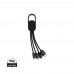 4-in-1 cable with carabiner clip, black