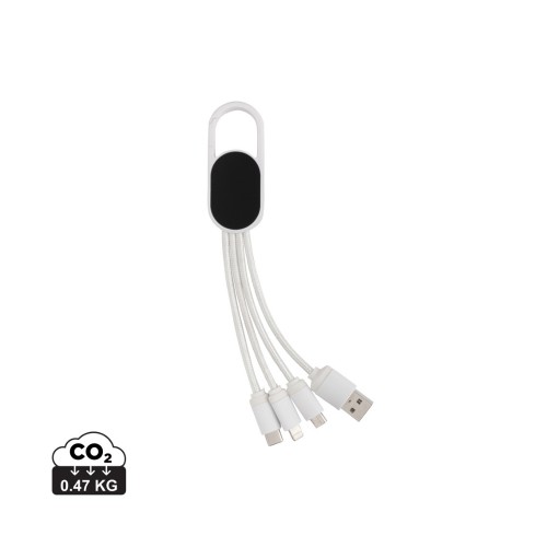 4-in-1 Kabel mit Karabiner-Clip, weiß 4-in-1 Kabel mit Karabiner-Clip, weiß