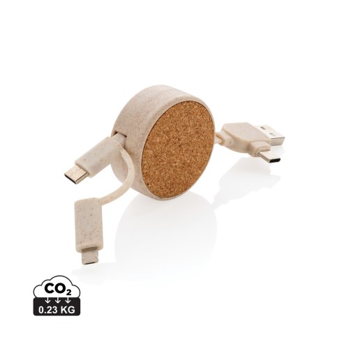 Kurk 6-in-1 oprolbare kabel, khaki