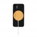 10W bamboo magnetic wireless charger, brown