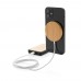 10W bamboo magnetic wireless charger, brown