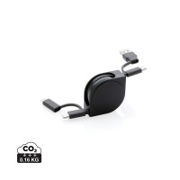 RCS standaard recycled plastic and TPE 6-in-1 kabel, zwart