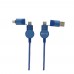 Oakland RCS rKunststoff 1.2m 6-in-1 Fast-Charging 45W Kabel, blau