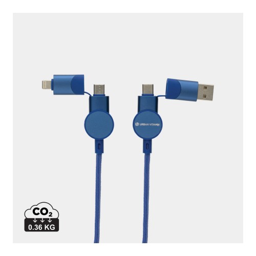 Oakland RCS rKunststoff 1.2m 6-in-1 Fast-Charging 45W Kabel, blau