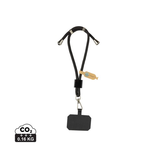 CarryLoop RCS rPET verstelbare telefoonhouder met polsband, zwart