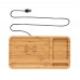 Bamboo desk organiser 5W wireless charger, brown