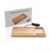 Bamboo desk organiser 5W wireless charger, brown