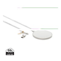 10W Wireless Charger aus RCS Standard recyceltem Kunststoff, weiß