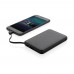 5.000 mAh zakformaat powerbank met geïntegreerde kabels, zwart