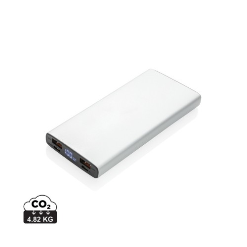 Aluminium 18W 10.000 mAh PD Powerbank, silver