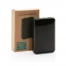 RCS standaard recycled plastic 10.000 mAh powerbank, zwart