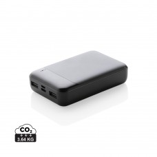 RCS standaard recycled plastic 10.000 mAh powerbank, zwart