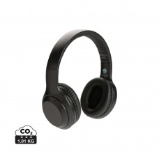 RCS standaard recycled plastic hoofdtelefoon, zwart