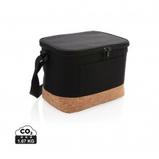 Duo tone koeltas met kurkdetail, zwart
