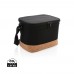 Duo tone koeltas met kurkdetail, zwart