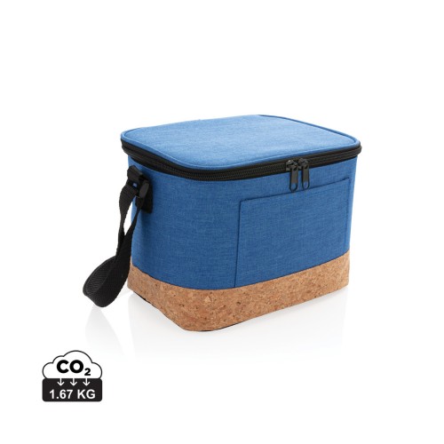 Duo tone koeltas met kurkdetail, blauw