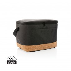 Impact AWARE™ XL RPET two tone cooler bag with cork detail, black