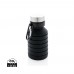 Leakproof collapsible silicone bottle with lid, black