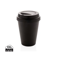 Wiederverwendbarer doppelwandiger Kaffeebecher 300ml, schwarz