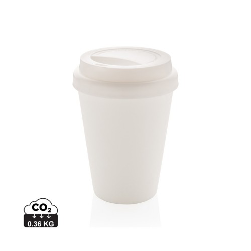 Wiederverwendbarer doppelwandiger Kaffeebecher 300ml, weiß Wiederverwendbarer doppelwandiger Kaffeebecher 300ml, weiß