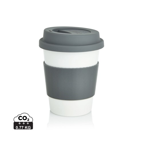 ECO PLA Kaffeebecher. grau, weiß
